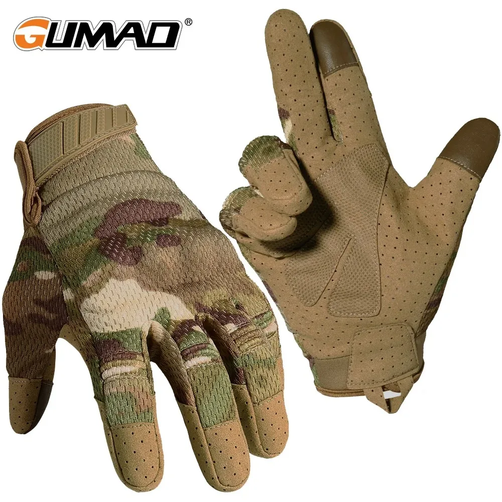 Outdoor Hunting Bike - Camo tela de toque luvas táticas