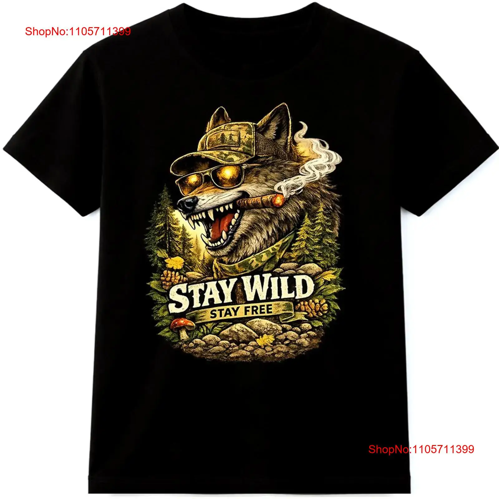 Wildman Hunting & Outdoor Vanderbijlpark - Camiseta Wolf Stay Wild Free para
