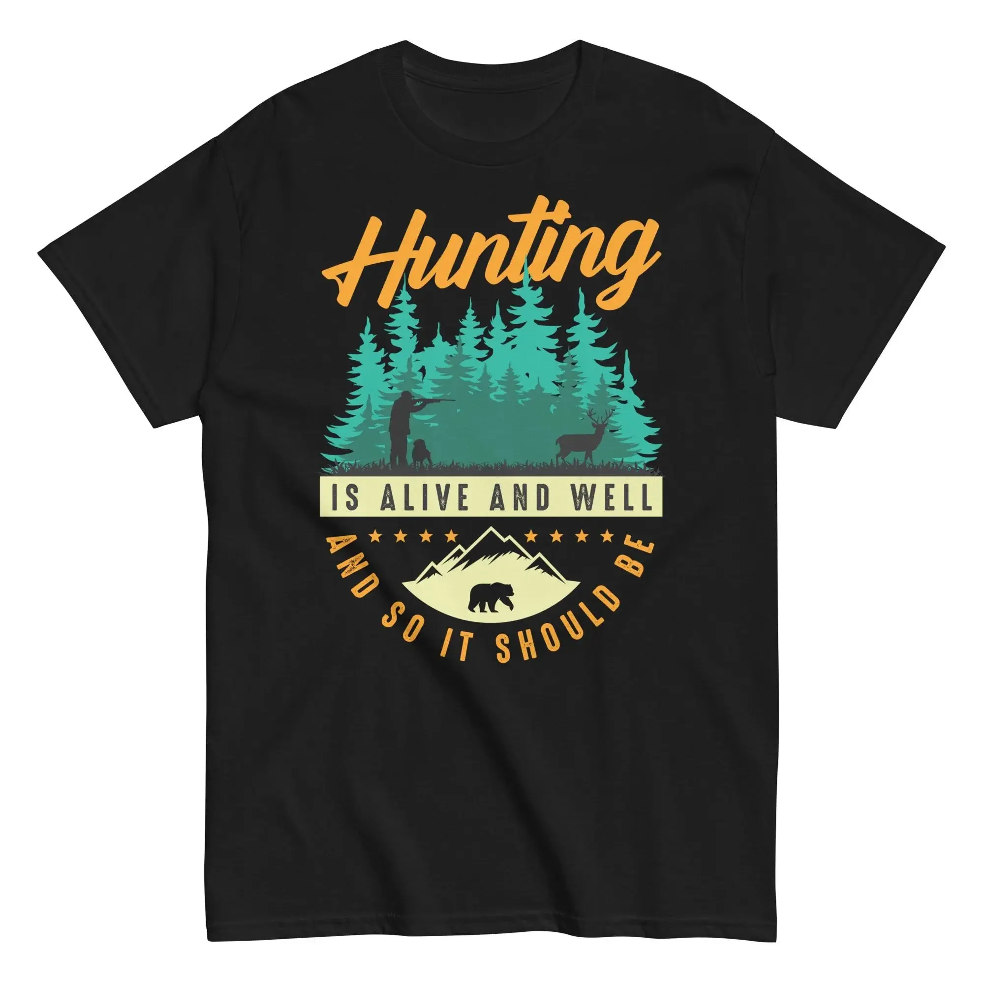 Wildman Hunting & Outdoor Vanderbijlpark - Camiseta 'Eu Devia Estar Caçando' com