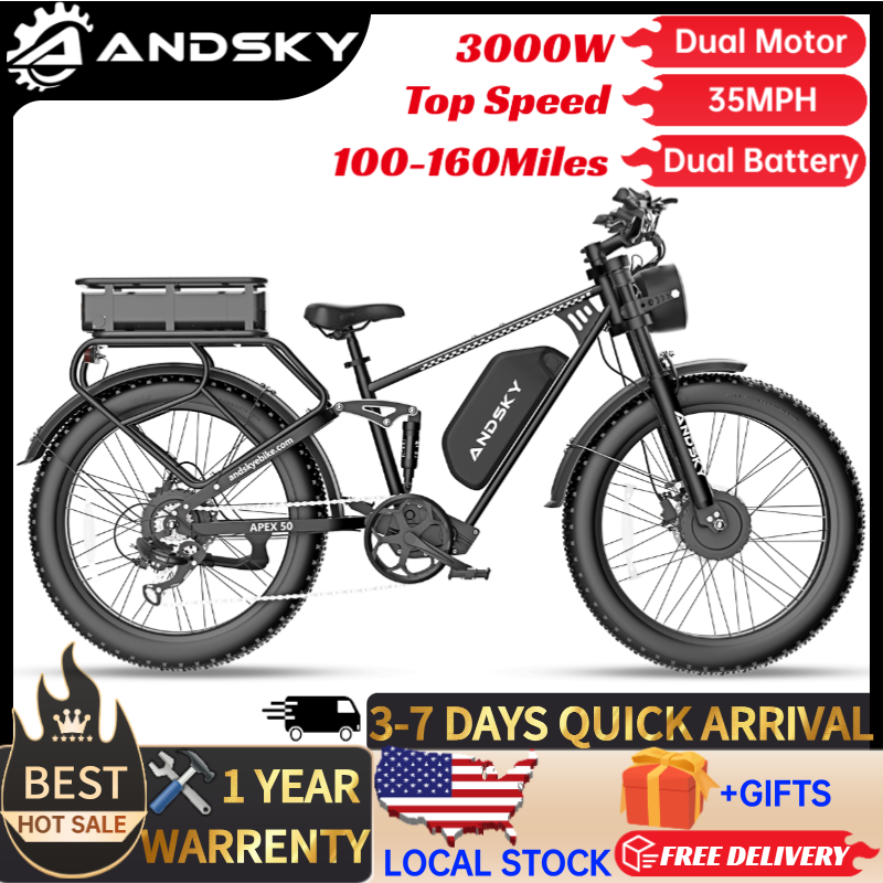 Outdoor Hunting Bike - Bicicleta Elétrica ANDSKY Apex50 AWD 3000W